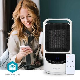 SmartLife keramische PTC-ventilatorkachel Wi-Fi - 1500 W - 2 Warmte Standen - Zwenkfunctie - Display - 10 - 49 &deg;C - Android&trade; / IOS