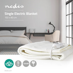 Electrische Deken - 80 x 150 cm - 3 warmtestanden - Indicatorlampje - Beveiliging tegen Oververhitting