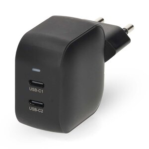 Oplader 35 W | GaN | PD3.0 | Snellaad functie | 1.75 / 2.33 / 2.92 / 3.0 A | Outputs: 2 | 2x USB-C&trade; | Automatische Voltage Selectie | Zwart