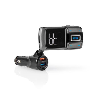 FM-Transmitter voor in de Auto - Bluetooth® - Bass Boost - microSD-Kaartsleuf - Handsfree Bellen - Spraakbediening - 3,0 A / 2,4 A