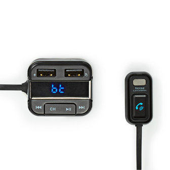 FM-zender voor in de auto Bluetooth® - Pro-microfoon - Ruisonderdrukking - MicroSD-kaartopening - Handsfree bellen - Spraakbediening - 2x USB