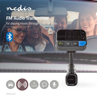 FM-Audiotransmitter voor Auto Zwanenhals - Handsfree bellen - 1.5 