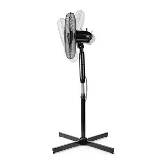 Staande Ventilator - Zwart - Diameter: 40 cm - Minimaal geluid -  3 Snelheden - Zwenkfunctie - Verstelbare hoogte - Uitschakeltimer - Afstandsbediening 