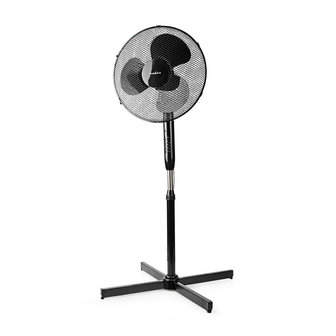 Staande Ventilator - Zwart - Diameter: 40 cm - Minimaal geluid -  3 Snelheden - Zwenkfunctie - Verstelbare hoogte - Uitschakeltimer - Afstandsbediening 