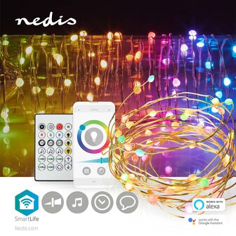 SmartLife Gekleurde LED-strip Wi-Fi - Meerkleurig - 5 meter - IP44 - 400 lm - Android™ / IOS