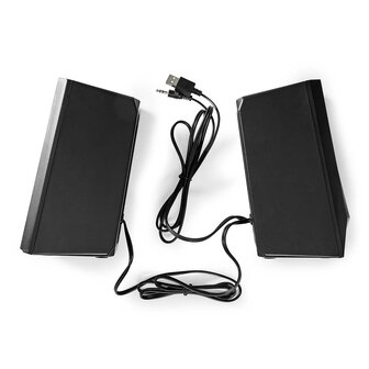 Gaming Speaker Speaker-kanalen: 2.0 | USB Gevoed | 3,5 mm Male | 18 W | LED | Volumebediening