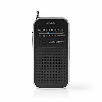 FM-Radio | Draagbaar Model | AM / FM | Batterij Gevoed | Analoog | 1.5 W | Zwart-Wit Scherm | Koptelefoonoutput | Aluminium / Zwart