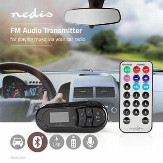 FM-Audiotransmitter voor Auto | Zwanenhals | Handsfree bellen | 0.4 &quot; | LCD-Scherm | Bluetooth&reg; | 5.0 V DC / 0.5 A | Zwart
