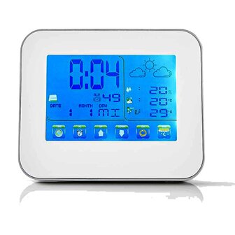 Weerstation | Binnen & Buiten | Inclusief draadloze weersensor | Weersvoorspelling | Tijdweergave | LCD-Kleurenscherm | Wekkerfunctie