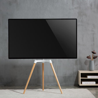 TV Vloerstandaard | 50 - 65 &quot; | Maximaal schermgewicht: 35 kg | Scandinavian Design | Draaibaar | Anti-omval-riem | Snap-lock | Aluminium / Staal | Wit