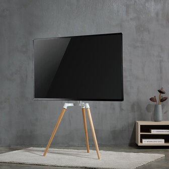 TV Vloerstandaard | 50 - 65 &quot; | Maximaal schermgewicht: 35 kg | Scandinavian Design | Draaibaar | Anti-omval-riem | Snap-lock | Aluminium / Staal | Wit