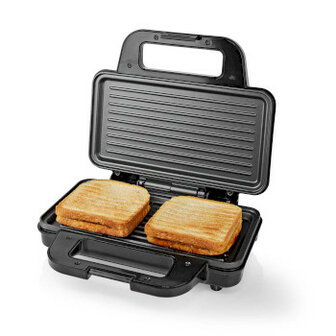 Sandwich maker | 900 W | 26.8 x 14.5 cm | Automatische temperatuurregeling | Aluminium / Kunststof