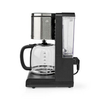 Koffiezetapparaat | Filter Koffie | 1.5 l | 12 Kopjes | Warmhoudfunctie | Timer schakelaar | LCD scherm | Klokfunctie | Aluminium / Zwart