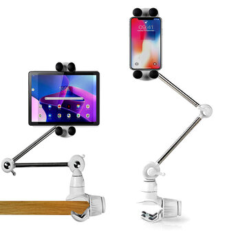 Universele Full Motion Smartphone, iPad/Tablet Houder. Geschikt voor apparaten van 4&rdquo; tot 12&rdquo; (10 - 30,5 cm) 