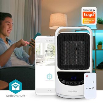 SmartLife keramische PTC-ventilatorkachel Wi-Fi - 1500 W - 2 Warmte Standen - Zwenkfunctie - Display - 10 - 49 &deg;C - Android&trade; / IOS