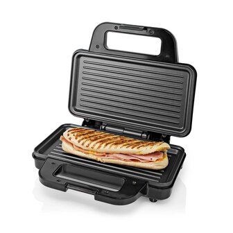 Sandwich maker | 900 W | 26.8 x 14.5 cm | Automatische temperatuurregeling | Aluminium / Kunststof