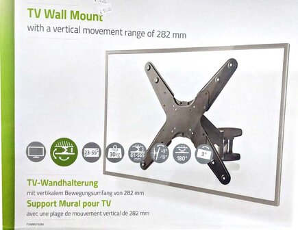 Tv beugel draaibaar - kantelbaar en in hoogte verstelbaar. max 55 inch -Max. 30 Kg.