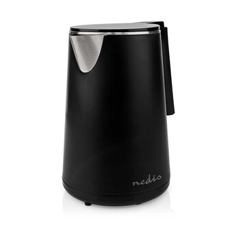 Stijlvolle zwarte waterkoker- 1 liter - 360 graden draaibaar - Verborgen verwarmingselement - Strix&reg;-controller - Droogkookbeveiliging