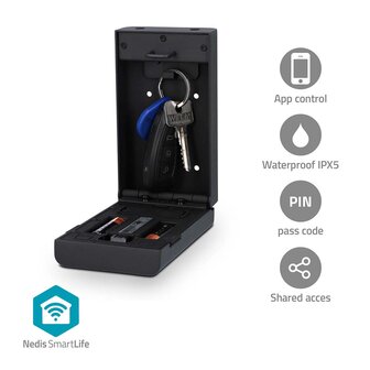 SmartLife-sleutelkast Sleutelkluis - Sleutelslot - Buitenshuis - IPX5 - Zwart