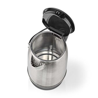 Waterkoker - 1.7 liter- Roestvrij Staal - Aluminium / Zwart - 360 graden draaibaar - Verborgen verwarmingselement - Strix&reg;-controller - Droogkookbeveiliging