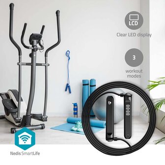 SmartLife Springtouw - Bluetooth&reg; - Dual Hall sensor - LED-Scherm - 3.00 m - Snoerloze Ballen / Tasje