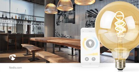 SmartLife LED Filamentlamp Wi-Fi | E27 | 360 lm | 4.9 W | Warm tot Koel Wit | 1800 - 6500 K | Glas | Android&trade; / IOS | Globe