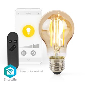 SmartLife LED Filamentlamp Wi-Fi | E27 | 806 lm | 7 W | Warm Wit | 1800 - 3000 K | Glas | Android&trade; / IOS