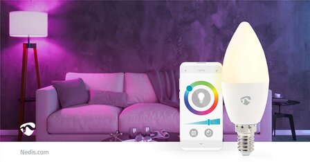SmartLife Multicolour Lamp Wi-Fi | E14 | 470 lm | 4.9 W | RGB / Warm tot Koel Wit | 2700 - 6500 K | Android&trade; / IOS | Kaars