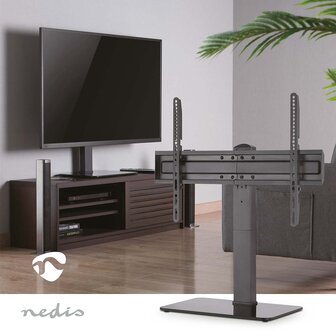 TV-Bureau / Tafel standaard 37 - 70 &quot; - Max. 40 kg - Instelbare hoogtes - Draaibaar -Gehard Glas / Staal