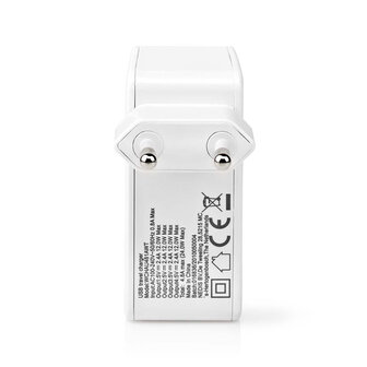 Oplader 24 W | Snellaad functie | 4x 2.4 A | Outputs: 4 | 4x USB-A - Wit