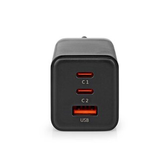 Oplader 65 W | GaN | Snellaad functie | 3.0 / 3.25 A | Outputs: 3 | USB-A / 2x USB-C&trade; | Automatische Voltage Selectie