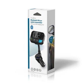 FM-Audiotransmitter voor Auto Zwanenhals | Handsfree bellen | 2 &quot; | Zwart-Wit Scherm | Bluetooth&reg; | PD 20 W / QC 3.0 | Snelladen | Bass boost | Google Assistant / Siri