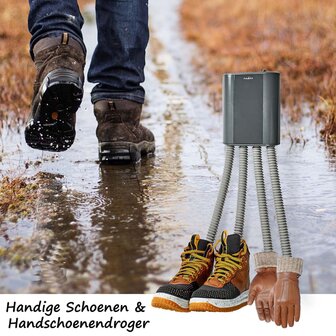 Schoenen / handschoenen droger 350 W - 45 &deg;C -  4 warme-luchtuitlaten om 2 paar schoenen tegelijkertijd te drogen - Oververhittingsbeveiliging 