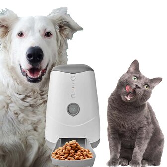 SmartLife Dierenvoeding Dispenser Automatische Voerbak Kat en Hond - Wi-Fi - 3.7 L - Android&trade; / IOS