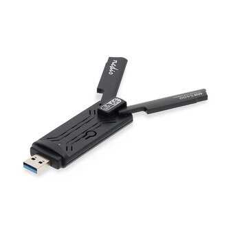 Deze Triple Band AX5400 USB Wi-Fi dongle is je directe toegangskaart tot de wereld van WiFi 6 technologie - Wi-Fi-snelheid totaal: 5400 Mbps | Windows 10 / Windows 11