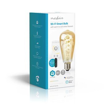 SmartLife LED Filamentlamp Wi-Fi | E27 | 360 lm | 4.9 W | Warm tot Koel Wit | 1800 - 6500 K | Glas | Android&trade; / IOS | ST64 | 1 Stuks