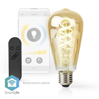 SmartLife LED Filamentlamp Wi-Fi | E27 | 360 lm | 4.9 W | Warm tot Koel Wit | 1800 - 6500 K | Glas | Android&trade; / IOS | ST64 | 1 Stuks