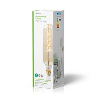 LED-Filamentlamp E27 - De Gouden glascoating geeft een extra warm licht - 8.5 W | 600 lm | 2000 K | Dimbaar - Retrostijl | 1 Stuks