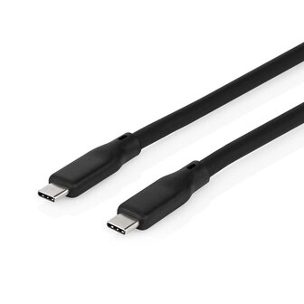 Flexibele siliconen USB-Kabel - Raakt niet in de knoop - USB-C&trade; Male | USB-C&trade; Male | 240 W | 8K@30Hz | 20 Gbps | Vernikkeld | 1.00 m | Rond | Silicone | Zwart 