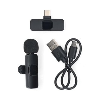 Draadloze Microfoon Gebruikt voor: Notebook / Smartphone / Tablet - USB Type-C&trade; - USB-C&trade; Female - Aan/uit knop