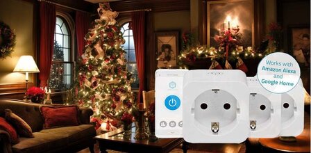 SmartLife Smart Stekkers -  Wi-Fi - 3 Stuks - Bedien je apparaten en / of (Kerst) verlichting met je Smartphone