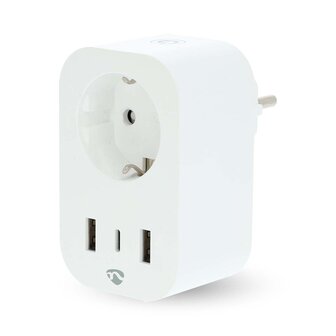 SmartLife Slimme Stekker - Tevens voorzien van &eacute;&eacute;n USB-C- en twee USB-A-poorten - Schakel elk product met deze Nedis Smart Wi-Fi Power Plug