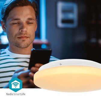 Wi-Fi slimme plafondlamp (26 cm) met optie om de lichten te dimmen en de kleurtemperatuur te wijzigen