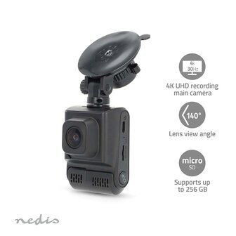 4K Ultra HD-opname Dashcam en 1080p HD-opname binnencamera - GPS tracking - Parkeren bewaken - Nachtzicht - Ingebouwde luidspreker en microfoon - GPS tracking