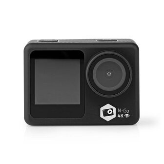 Action Cam Dubbel scherm | 4K@30fps | 16 MPixel | Waterbestendig tot: 30.0 m | 90 min | Wi-Fi | App beschikbaar voor: Android&trade; / IOS | Mounts inbegrepen