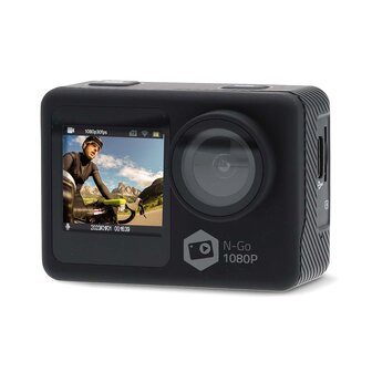 Action Cam Dubbel scherm | 1080p@30fps | 12 MPixel | Waterbestendig tot: 30.0 m | 70 min | Wi-Fi | App beschikbaar voor: Android&trade; / IOS | Mounts inbegrepen