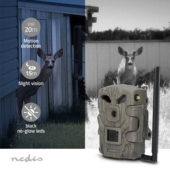 Wildlife Camera 4G | 1080p@30fps | 30.0 MPixel | 2 MPixel CMOS | IP66 | 4G | Black No-Glow IR | Night vision | Viewing angle: 50 &deg; | Motion sensor | Detection angle: 50 &deg; | Detection range: 20 m | LCD Screen | Green