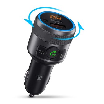 FM-Audiotransmitter voor Auto Gefixeerd - Handsfree bellen  Amber-Scherm | Bluetooth&reg; | PD 18 W / PD 24 W | Snelladen | Bass boost | Google Assistant / Siri 