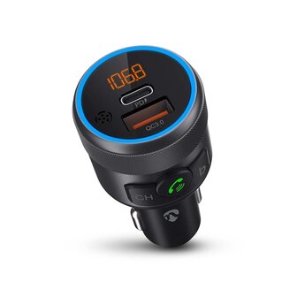 FM-Audiotransmitter voor Auto Gefixeerd - Handsfree bellen  Amber-Scherm | Bluetooth&reg; | PD 18 W / PD 24 W | Snelladen | Bass boost | Google Assistant / Siri 