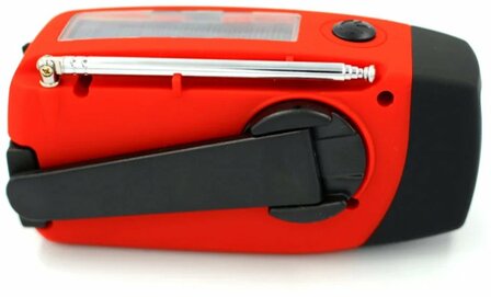 Multifunctionele Radio / Noodradio - AM/FM op Zonne energie / Handslinger / Batterij + zaklamp + powerbank